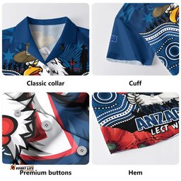 RugbyLife Shop Sydney Roosters Hawaiian Shirt Anzac Day Pride Of Service Eternal Memory
