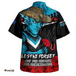RugbyLife Shop Port Adelaide Hawaiian Shirt ANZAC Day Not For Victory For Remembrance