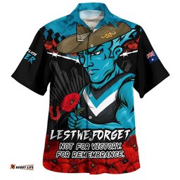 RugbyLife Shop Port Adelaide Hawaiian Shirt ANZAC Day Not For Victory For Remembrance