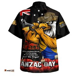 RugbyLife Shop West Coast Eagles Hawaiian Shirt Anzac Day Dawn Of Courage Eternal Tribute