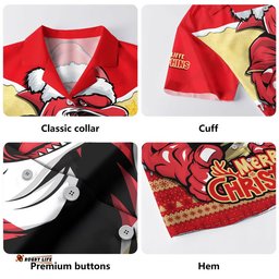 RugbyLife Shop Redcliffe Dolphins Hawaiian Shirt Santa Scoring Touchdown On Christmas Game Day