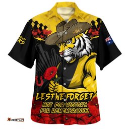RugbyLife Shop Richmond Hawaiian Shirt ANZAC Day Not For Victory For Remembrance