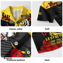 RugbyLife Shop Richmond Hawaiian Shirt ANZAC Day Not For Victory For Remembrance