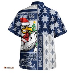 RugbyLife Shop Sydney Roosters Hawaiian Shirt Christmas Magic Knit Style Winter Glow