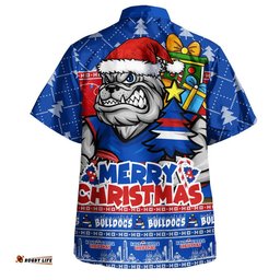RugbyLife Shop Western Bulldogs Hawaiian Shirt Festive Holiday Merry Christmas Vibe