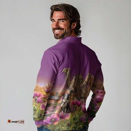 ANZAC Day Long Sleeve Polo Shirt Lest We Forget The Animals Of War LT15