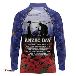 ANZAC Day Long Sleeve Polo Shirt Lest We Forget DT05