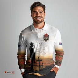 Australia And New Zealand ANZAC Day Long Sleeve Polo Shirt Battle Of Beersheba LT05