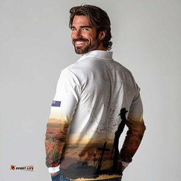 Australia And New Zealand ANZAC Day Long Sleeve Polo Shirt Battle Of Beersheba LT05