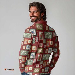 Aussie Birds Christmas La La Land Long Sleeve Polo Shirt Red Vintage Stamp Edition LT9