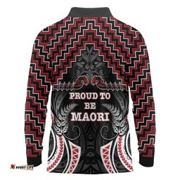Aotearoa Long Sleeve Polo Shirt Proud To Be Maori LT05