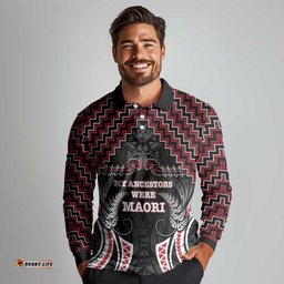 Aotearoa Long Sleeve Polo Shirt Proud To Be Maori LT05