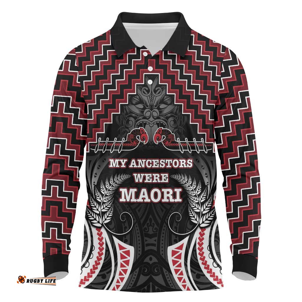 Aotearoa Long Sleeve Polo Shirt Proud To Be Maori LT05