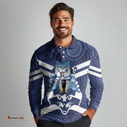 AFL Cats Football Personalised Long Sleeve Polo Shirt Final Geelong Premiers Trophy Aboriginal LT14