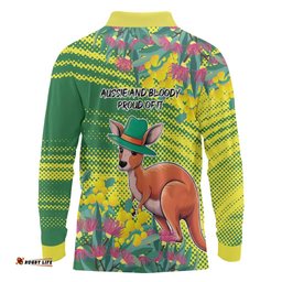 Aussie and Bloody Proud of It Long Sleeve Polo Shirt Happy Australia Day LT9