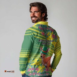 Aussie and Bloody Proud of It Long Sleeve Polo Shirt Happy Australia Day LT9