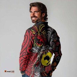 Aotearoa and Australia Toitu Te Tiriti Long Sleeve Polo Shirt Honour the Treaty - Stand Together Stand Stronger LT03