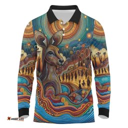 Aboriginal Dreamtime Stories Land Long Sleeve Polo Shirt LT9