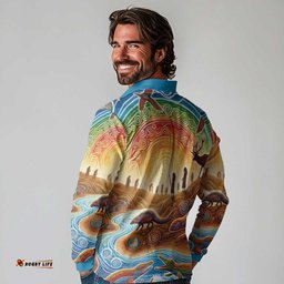 Aboriginal Dreamtime Animals Stories Long Sleeve Polo Shirt LT9
