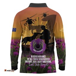 Animal War Heroes Australia ANZAC Day Long Sleeve Polo Shirt We Will Always Remember Them LT14