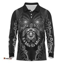 Aotearoa Toitu Te Tiriti Long Sleeve Polo Shirt Ka Mua Ka Muri LT05