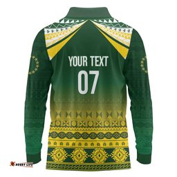 Cook Islands Rugby Custom Long Sleeve Polo Shirt Kuki Avaiki LT7
