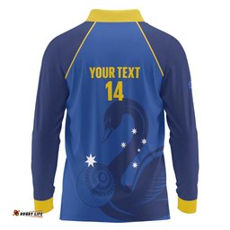 Custom ACT Bowls Australia Long Sleeve Polo Shirt Go Australian Capital Territory Swan LT14
