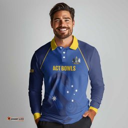 Custom ACT Bowls Australia Long Sleeve Polo Shirt Go Australian Capital Territory Swan LT14