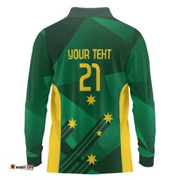 Australia Kangaroo Custom Long Sleeve Polo Shirt Aussie National Color Sporty Pattern LT9