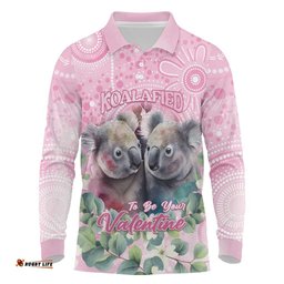 Australia Koala Valentine's Day Long Sleeve Polo Shirt Koalified To Be Your Valentine LT14