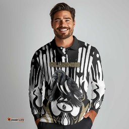 Custom Collingwood Black Long Sleeve Polo Shirt Unique Style DT05