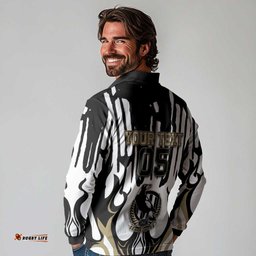 Custom Collingwood Black Long Sleeve Polo Shirt Unique Style DT05