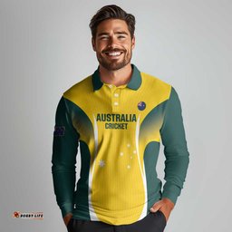 Custom Australia Cricket Long Sleeve Polo Shirt Go Champions Aussie LT14