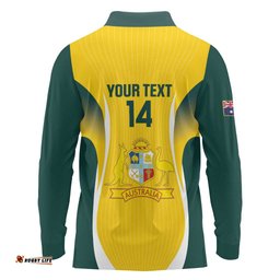 Custom Australia Cricket Long Sleeve Polo Shirt Go Champions Aussie LT14
