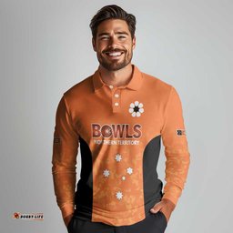 Australian Northern Territory Lawn Bowls Custom Long Sleeve Polo Shirt Aussie Minimalist Style LT9