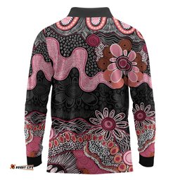 Australia NAIDOC Week 2026 Long Sleeve Polo Shirt Aboriginal Contemporary Art LT7
