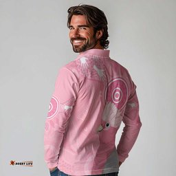 Australia Breast Cancer Awareness Long Sleeve Polo Shirt Galah Faith Hope Love Pink Month LT14