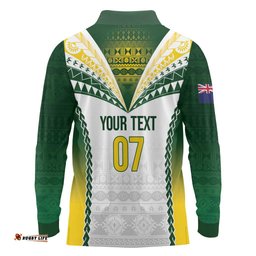Cook Islands Rugby Custom Long Sleeve Polo Shirt Kuki's Aitu Champions LT7