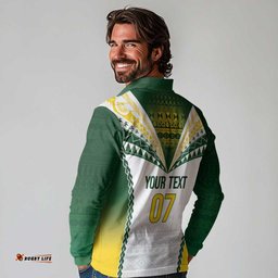 Cook Islands Rugby Custom Long Sleeve Polo Shirt Kuki's Aitu Champions LT7