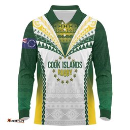 Cook Islands Rugby Custom Long Sleeve Polo Shirt Kuki's Aitu Champions LT7