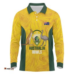 Custom Bowls Australia Long Sleeve Polo Shirt Marble National Color LT14