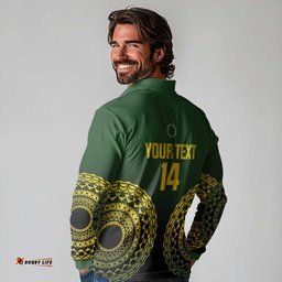 Custom Avaiki Cook Islands Rugby Long Sleeve Polo Shirt Kuki Airani Tatau Black LT14