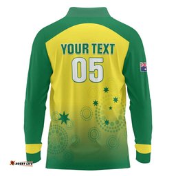 Custom Australia Cricket Long Sleeve Polo Shirt Go Champions Aussies LT05
