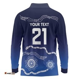 Custom Geelong Pride Long Sleeve Polo Shirt On the Road to Glory Indigenous Aboriginal LT9