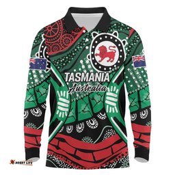 Australia Tasmania State Long Sleeve Polo Shirt Ubertas et Fidelitas LT9