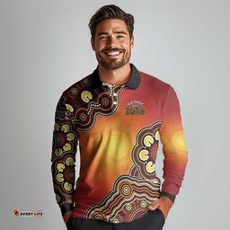 Australia Indigenous NAIDOC Week 2026 Long Sleeve Polo Shirt 50 Years Of Deadly LT05