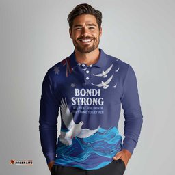 Bondi Beach Pray For Australia Personalised Long Sleeve Polo Shirt LT9