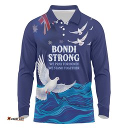 Bondi Beach Pray For Australia Personalised Long Sleeve Polo Shirt LT9