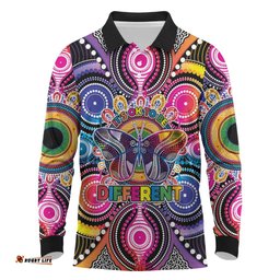 Australia Indigenous Autism Awareness Long Sleeve Polo Shirt Its Okay To Be Different LT05
