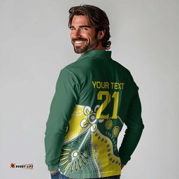 Custom Cricket Aussie Pride Long Sleeve Polo Shirt Indigenous Inspired LT9